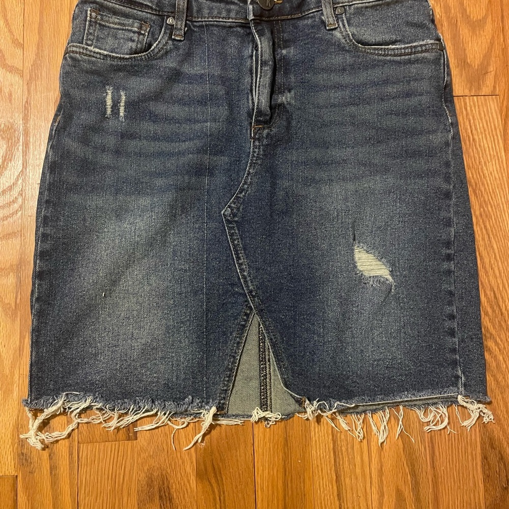 Kut from the Kloth Blue Denim Skirt